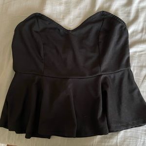 Black strapless top